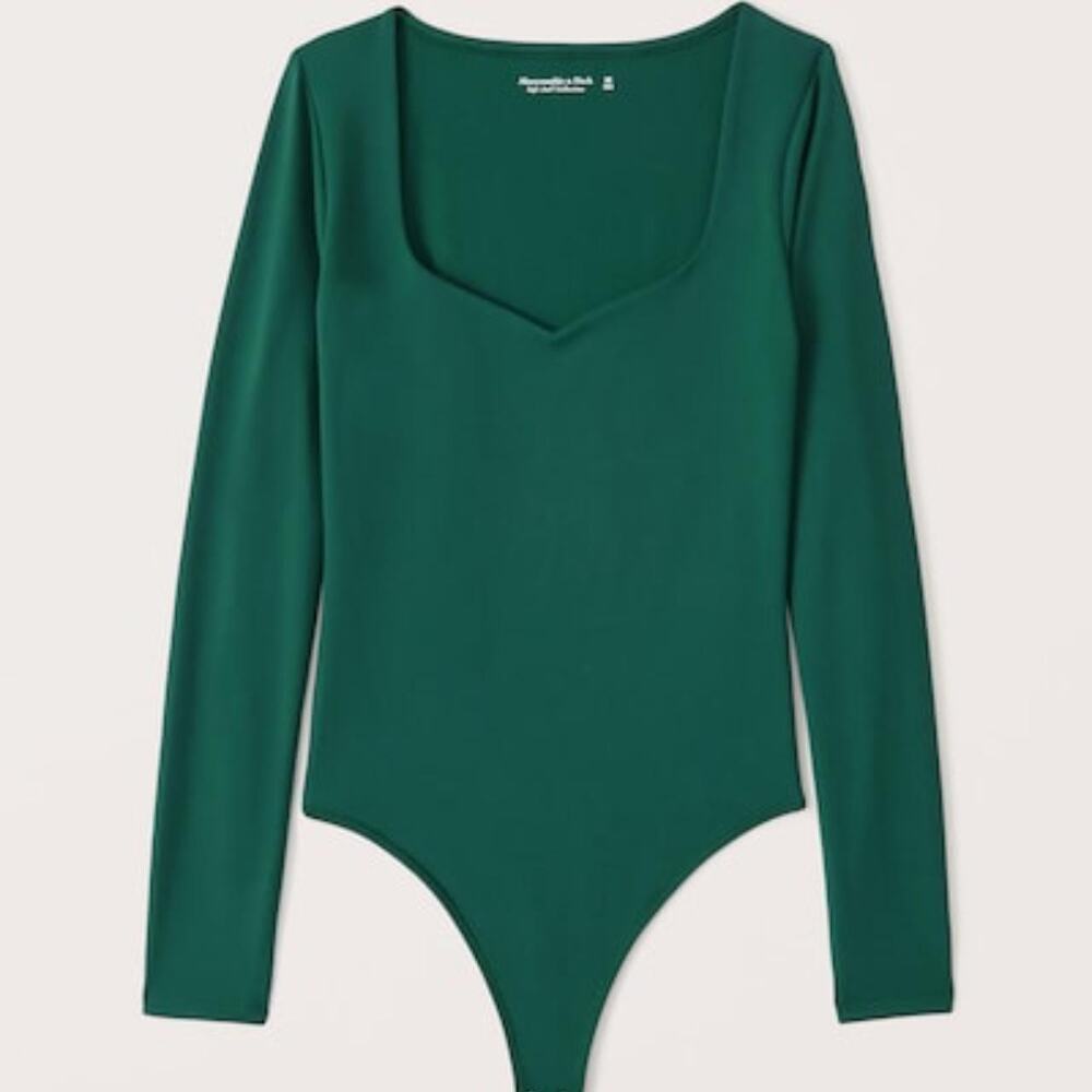Abercrombie & Fitch Emerald Green Long Sleeve Bodysuit